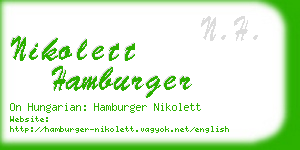 nikolett hamburger business card